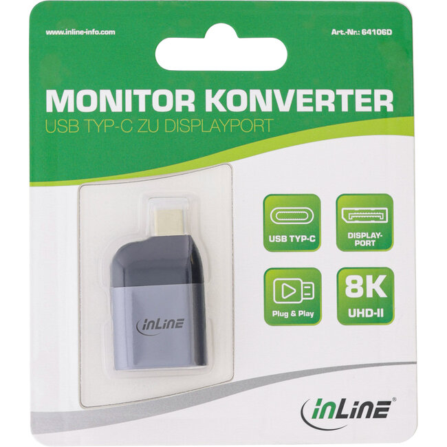 InLine® USB Display Converter, USB-C male naar DisplayPort female 8K60Hz