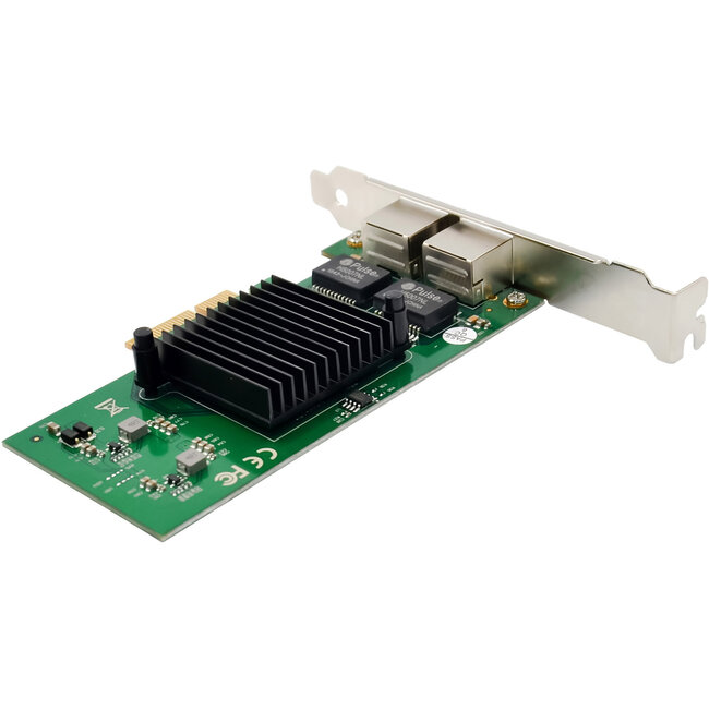InLine® Dual Gigabit netwerkkaart, 2x RJ45 1 Gb/s, PCIe x4, incl. laagprofiel