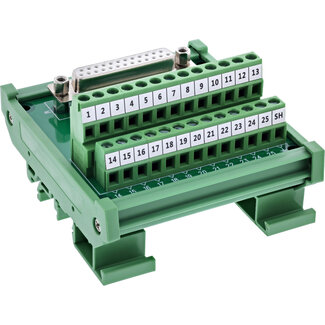 InLine InLine® D-Sub 25 aansluitblok, contactdoos, schroefaansluiting, voor opzetrail