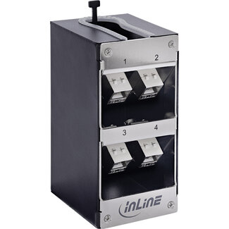 InLine InLine® Keystone-verdeelkast 4-port Cat.6A voor wand- of DIN-railmontage