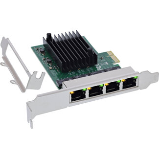 InLine InLine® Quad Gigabit netwerkkaart, 4x RJ45 1 Gb/s, PCIe x1
