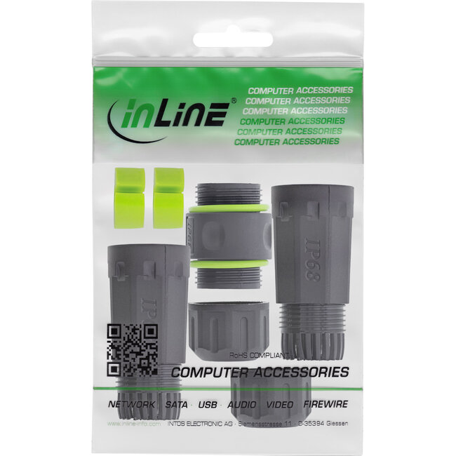 InLine® Glasvezel koppelaar SC, IP68, 2x SC-contactdoos, buiten, M20