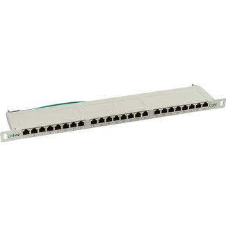 InLine InLine® patchpaneel Cat.6, 24-voudig, 48,26cm (19"), 0,5U, lichtgrijs, RAL7035