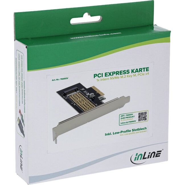 InLine® PCI Express-kaart naar 1x interne NVMe M.2 Key M, PCIe x4