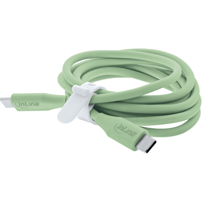 InLine® USB 2.0-kabel, USB-C-snelladingskabel 100 W Matcha Latte/groen 1m