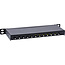InLine® 10" patchpaneel Cat.6A 0,5U 12-voudig, zwart, met stofbescherming