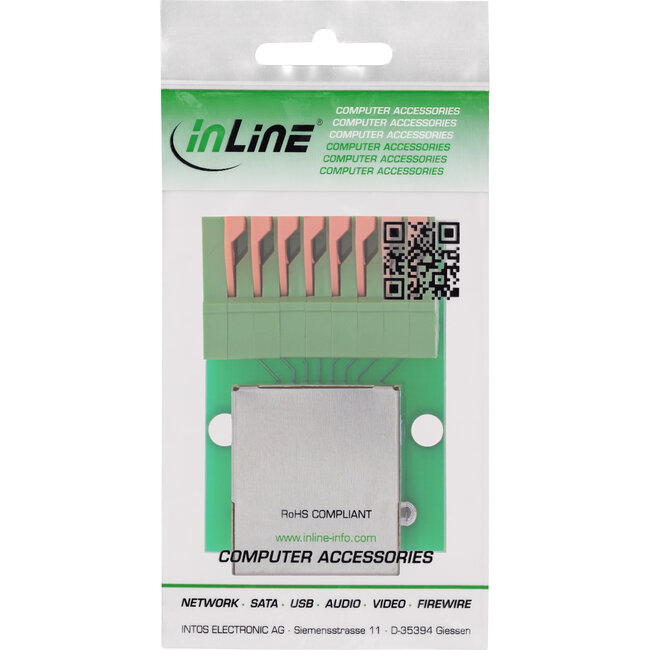 InLine® RJ45-connector naar indrukklem, 8-pins, Cat.5e