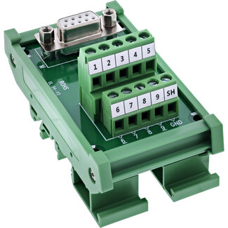 InLine InLine® D-Sub 9 aansluitblok, bus, schroefaansluitingen, top-hat rail