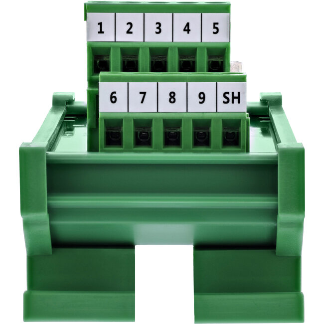 InLine® D-Sub 9 aansluitblok, bus, schroefaansluitingen, top-hat rail