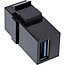 InLine® USB 3.1 Keystone insteekmodule, USB-A stekker/stekker, zwart