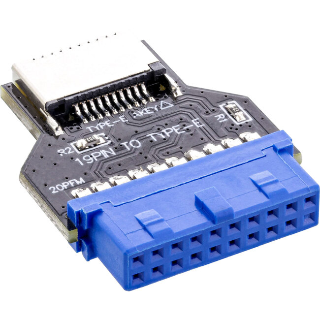 InLine® USB 3.0 moederbord naar USB 3.2 Type-E Key-A adapter intern