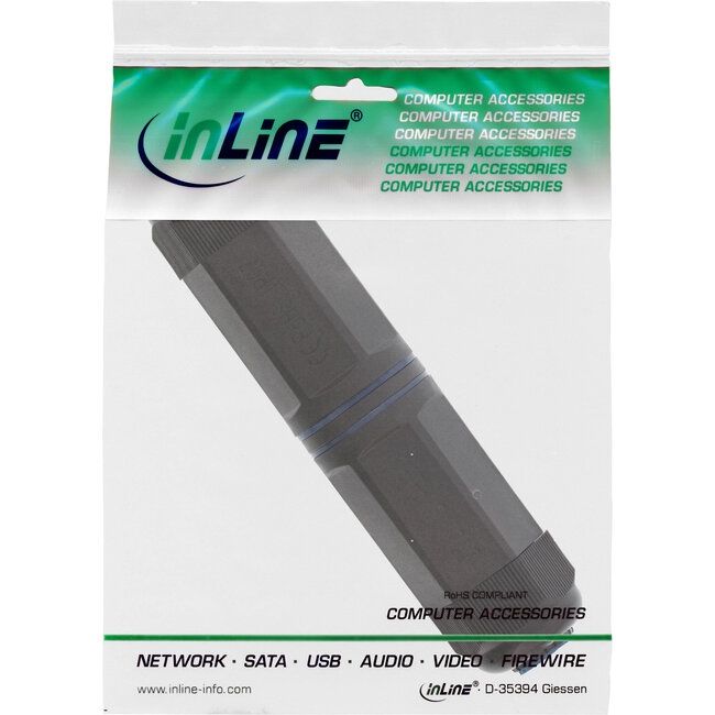 InLine® Patchkabel koppeling Cat.6, waterdicht IP67, 2x RJ45 female, afgeschermd