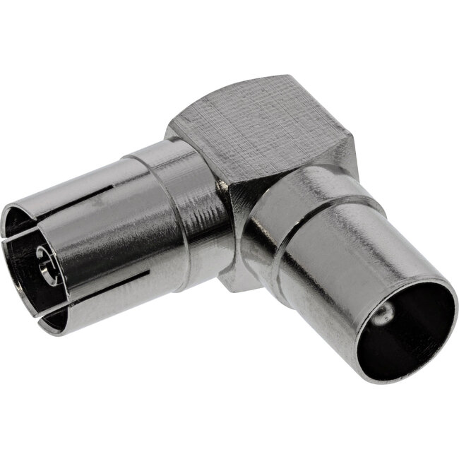 InLine® Antenne Koaxial Verbinder Male/Female, 90° gewinkelt, Metall