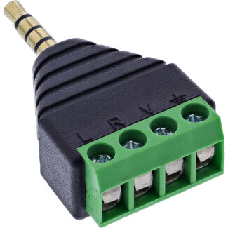 InLine InLine® Adapter 3,5 mm jack 4-pins stereo/micro naar aansluitblok, zwart