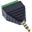 InLine® Adapter 3,5 mm jack 4-pins stereo/micro naar aansluitblok, zwart