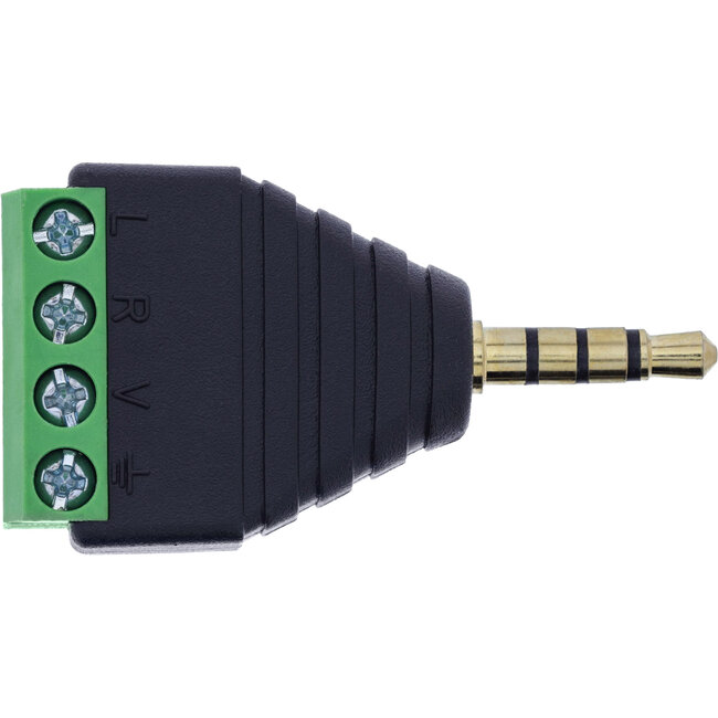 InLine® Adapter 3,5 mm jack 4-pins stereo/micro naar aansluitblok, zwart