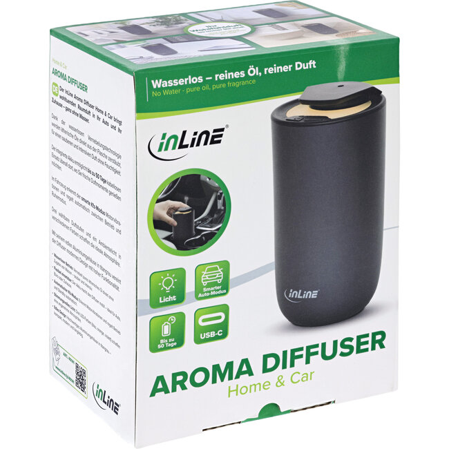 InLine® Aroma Diffuser Home & Car, waterloos, sfeerverlichting, Accu