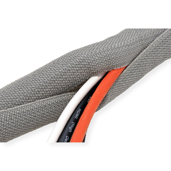 VALUE stoffen slang SNAP voor kabelbundeling, grijs, 2,5 m