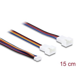 DeLOCK Delock Y-Fan Cable 1 x JST PH 4 pin PWM female to male + 4 pin (3 pins connected) male 15 cm