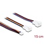 Delock Y-Fan Cable 1 x JST PH 4 pin PWM female to male + 4 pin (3 pins connected) male 15 cm