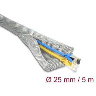 DeLOCK Delock Braided Sleeve for EMC shielding self-closing 5 m x 25 mm