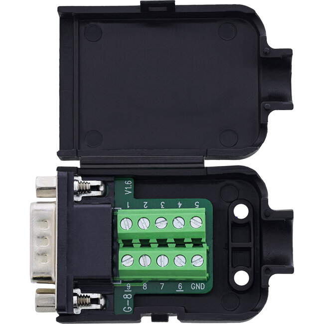 InLine® D-Sub 9 breakout aansluitblok, stekker, schroefaansluiting