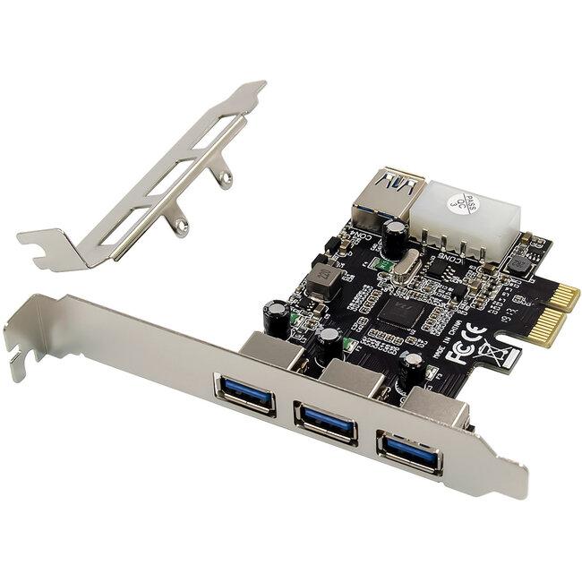 InLine® PCIe-kaart, 3x+1x USB 3.2 Gen.1, PCIe, Molex-compatibele 4-pins