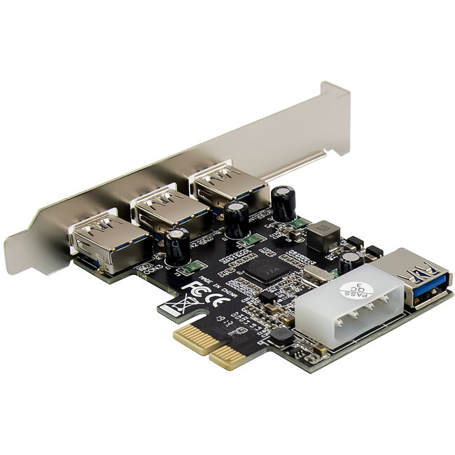 InLine® PCIe-kaart, 3x+1x USB 3.2 Gen.1, PCIe, Molex-compatibele 4-pins