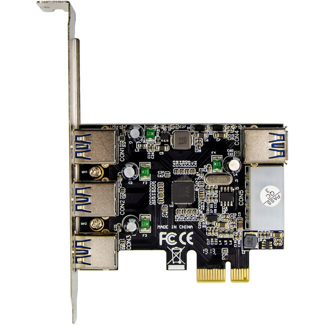 InLine® PCIe-kaart, 3x+1x USB 3.2 Gen.1, PCIe, Molex-compatibele 4-pins