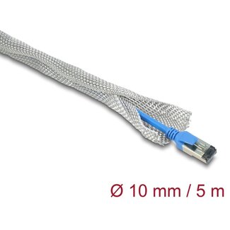 DeLOCK Delock Braided Sleeve for EMC shielding self-closing 5 m x 10 mm