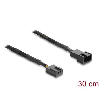 DeLOCK Delock Fan Extension Cable PWM male to female 4 pin with braided jacket 30 cm black