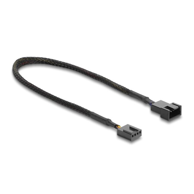 Delock Fan Extension Cable PWM male to female 4 pin with braided jacket 30 cm black