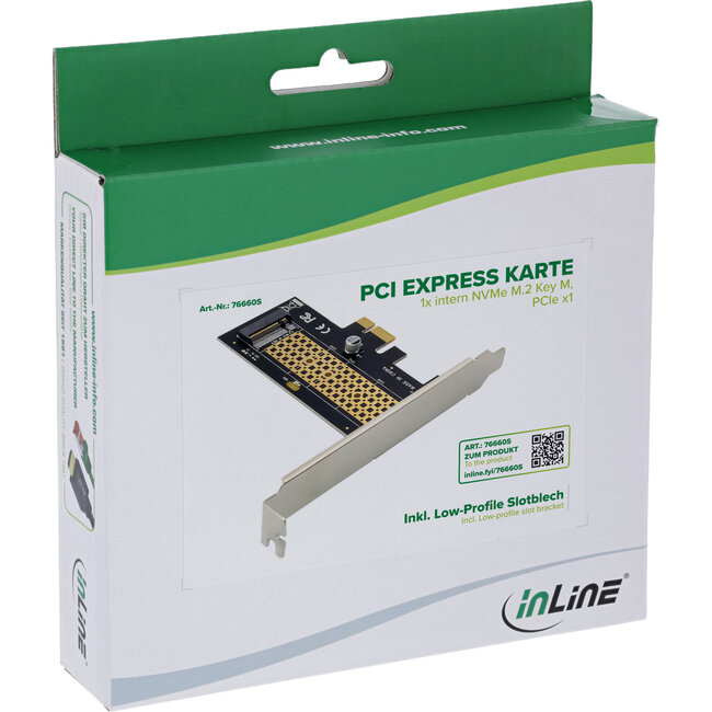 InLine® PCI Express-kaart naar 1x interne NVMe M.2 Key M, PCIe x1