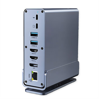 Value VALUE USB Typ C Docking Station 16in1, 2x HDMI 4K60, 1x DP 4K60, 1x Gigabit Ethernet, 5x USB A, 2x USB C, 1x Typ C PD, 1x SD/microSD, 1x Audio