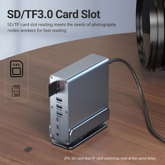 VALUE USB Typ C Docking Station 16in1, 2x HDMI 4K60, 1x DP 4K60, 1x Gigabit Ethernet, 5x USB A, 2x USB C, 1x Typ C PD, 1x SD/microSD, 1x Audio