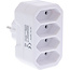 InLine® wandcontactdoosadapter, randaardestekker naar 4x Euro contactdoos, wit