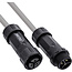 InLine® Voedingskabel koppelaar, IP68, 3-polig, stekker/contactdoos, M20, zwart