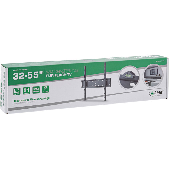 InLine® Basic muurbeugel, voor platte TV 81-140cm (32-55"), max. 40kg