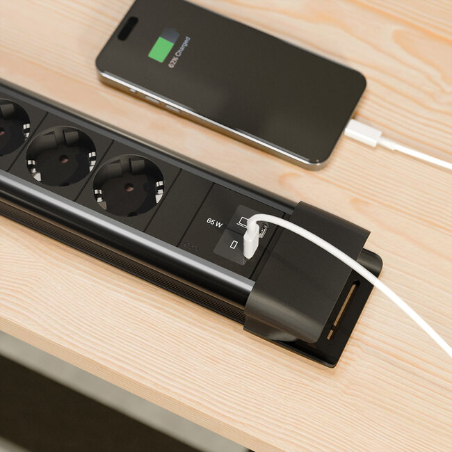 BACHMANN CONNECTUS 6xCEE7/3 1xSchalter, 1xUSB C/C 65W L=2,0m CEE7/7 schwarz
