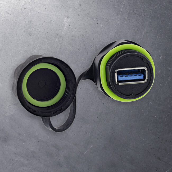 InLine® USB-A koppelaar, IP68, afgeschermd, bus naar stekker, 50cm