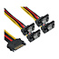 InLine® SATA power Y-kabel, SATA female /4x SATA male haaks, met nokken, 0,30m
