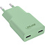 InLine® USB-C lader, 30 W, GaN, Dual USB-C, PD/PPS, Matcha Latte/Groen