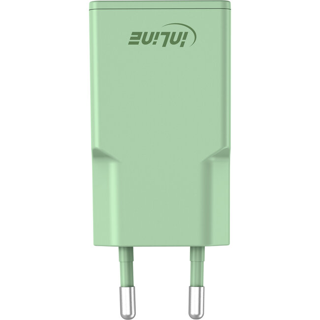 InLine® USB-C lader, 30 W, GaN, Dual USB-C, PD/PPS, Matcha Latte/Groen