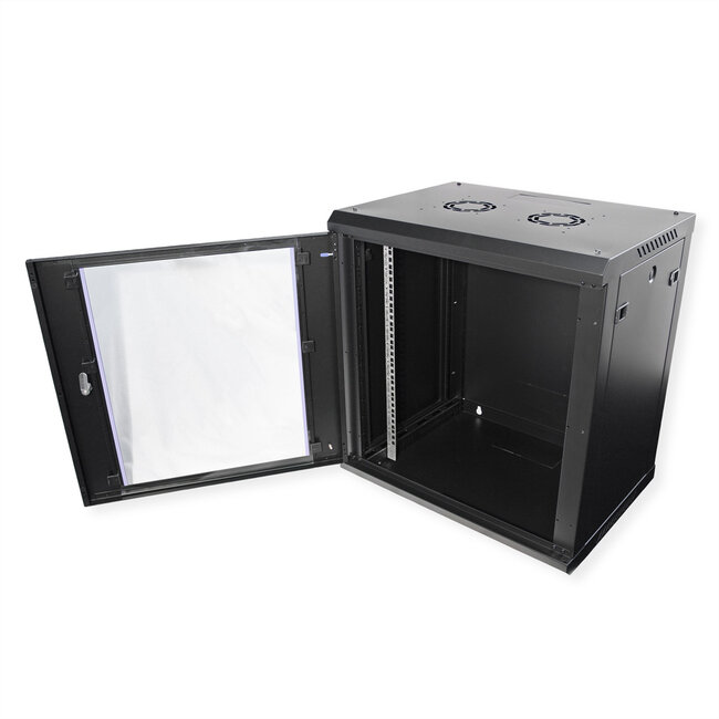 VALUE 19 inch wandbehuizing 12HE, 600 x 450 mm zwart, bouwpakket