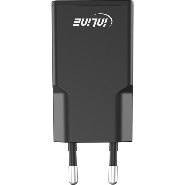 InLine® USB-C lader, 30 W, GaN,  Dual USB-C, PD/PPS, Black Cookie/zwart