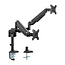 InLine® bureausteun met hefsysteem, voor twee monitoren tot 82cm (32"), 9kg