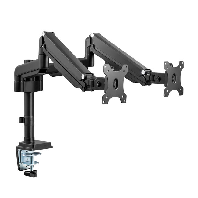 InLine® bureausteun met hefsysteem, voor twee monitoren tot 82cm (32"), 9kg