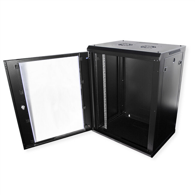 VALUE 19 inch wandbehuizing 15HE, 600x450 mm zwart, bouwpakket