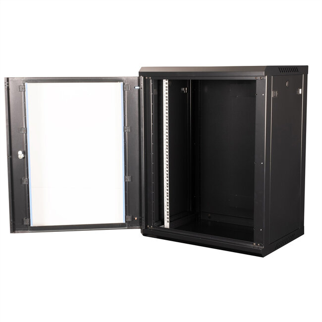 VALUE 19 inch wandbehuizing 15HE, 600x450 mm zwart, bouwpakket