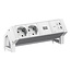 BACHMANN DESK2 ALU WHITE 2xCEE7/3, 1xUSB C/C 65W L=0,2m RAL9010